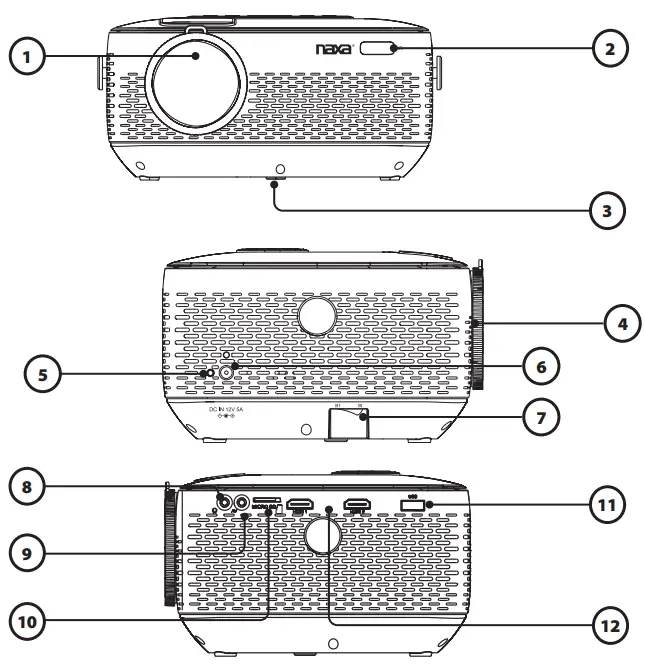 naxa NVP-2003 100 Inch Home Theater 720P LCD Projector Player - fig 1