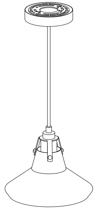 ZEVNI A04934P Matte Black and Gold Metal Modern Contemporary Cone Mini Pendant Light