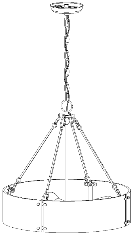 ZEVNI A04841 Zulema 4 Light Gold Modern Contemporary Chandelier - FIGURE 1