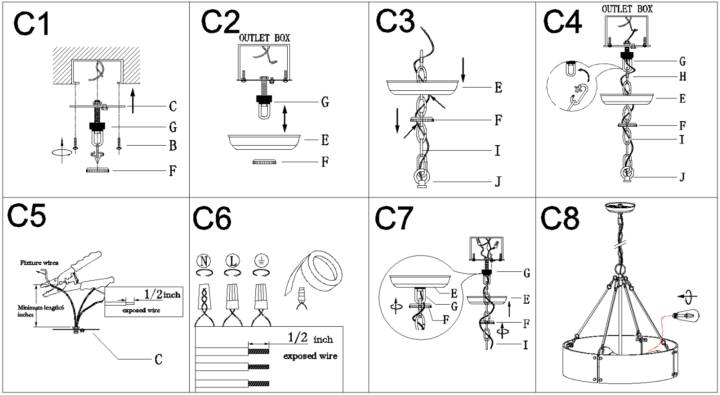 ZEVNI A04841 Zulema 4 Light Gold Modern Contemporary Chandelier - FIGURE 10