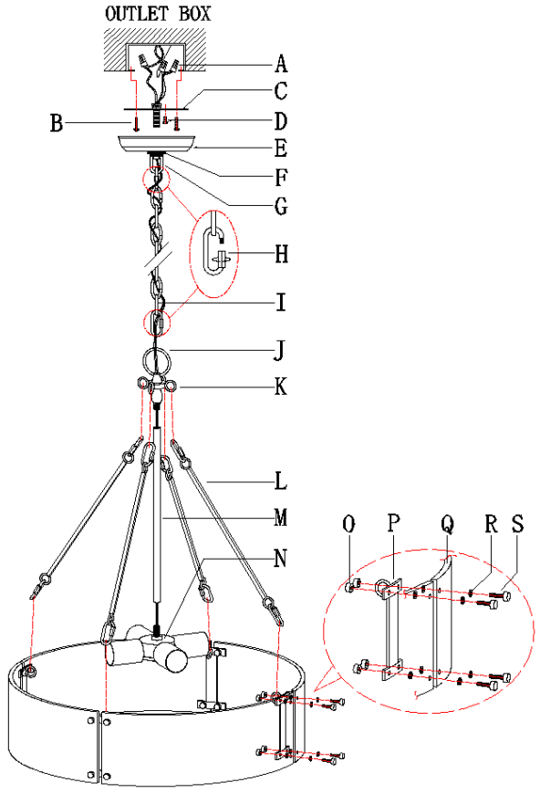 ZEVNI A04841 Zulema 4 Light Gold Modern Contemporary Chandelier - FIGURE 7