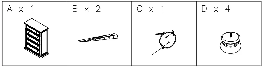ASHLEY B719 46 Flynnter Chest of Drawers - Parts