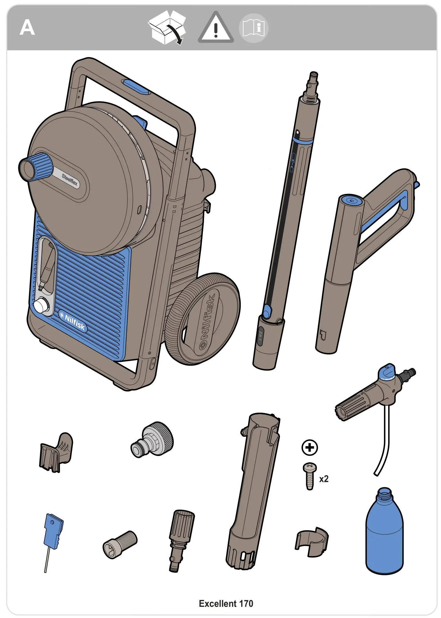 nilfisk food Excellent 170 High Pressure Washer Cleaner - Figure A