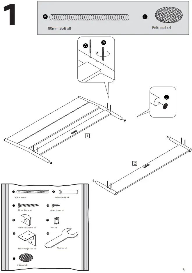 habitat D001 Scottie King Bed - Figure 1