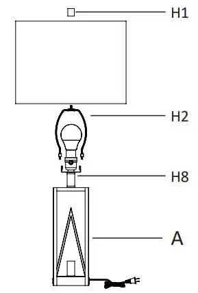 HOMELUX 21151 Table Lamp Set of 2 User Manual - Assembling the harp and the shade