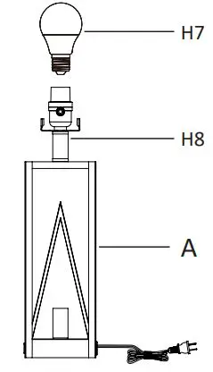 HOMELUX 21151 Table Lamp Set of 2 User Manual - Installing the upper light bulb