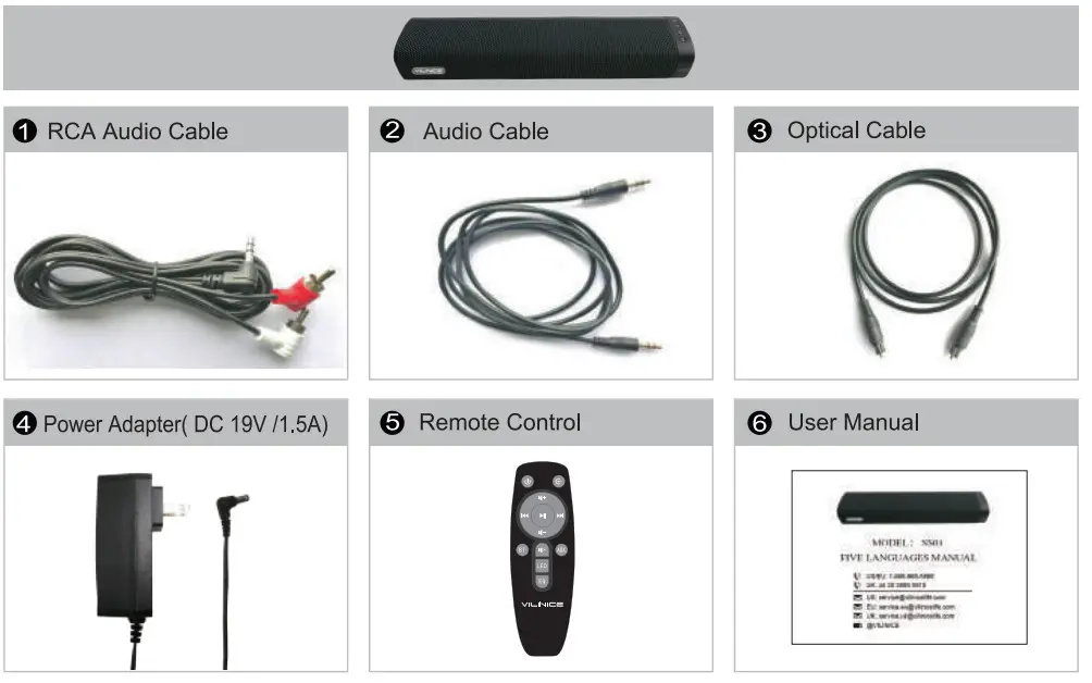 VILINICE SS01 50W Sound Bar - Box