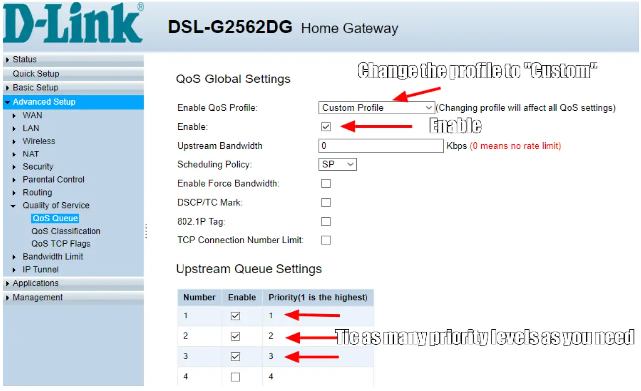 D-Link Basic setup guide for QoS DSL G2562DG - figure 2