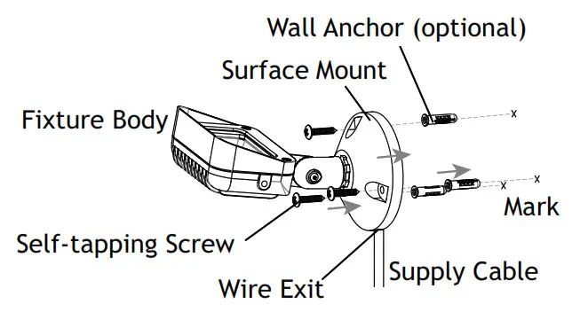 VOLT VFL 451X LI ABZ 120V LED Flood Light with Knuckle- Mounting Surface