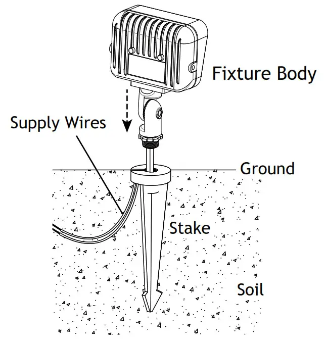 VOLT VFL 451X LI ABZ 120V LED Flood Light with Knuckle- Body to Stake
