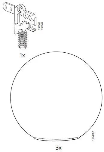 IKEA 80407835 SIMRISHAMN 3-Armed Pendant Lamp fig2