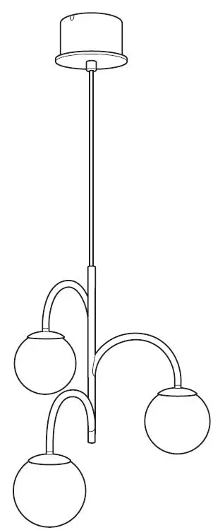 IKEA 80407835 SIMRISHAMN 3-Armed Pendant Lamp prod