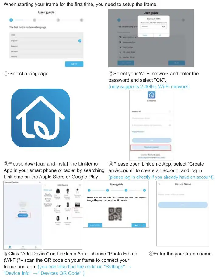 Shenzhen Sonida Digital Tcehnology P703 WiFi Photo Frame User Manual - Initial Settings