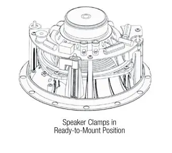JBL Studio 2 6ICDT - Make sure all four speaker clamps are in their “ready-to-mount” Position