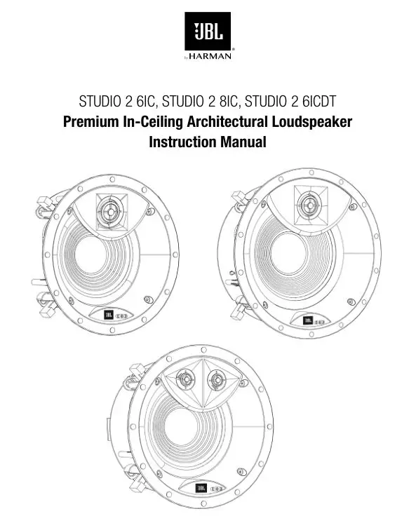 JBL Studio 2 6ICDT Manual