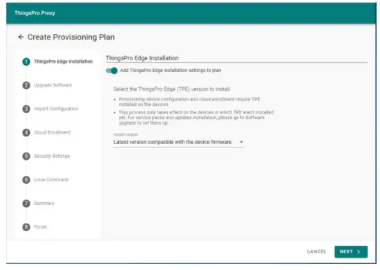 Creating a Provisioning Plan