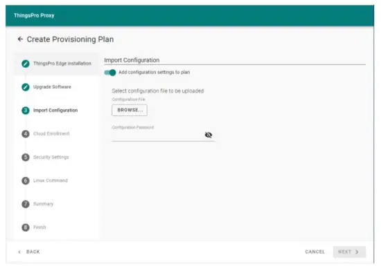 Creating a Provisioning Plan