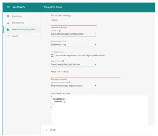 Creating a Provisioning Plan