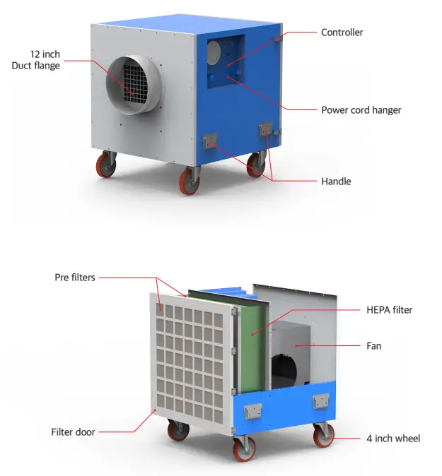 AIRREX HSC HEPA2000 Portable Air Scrubber