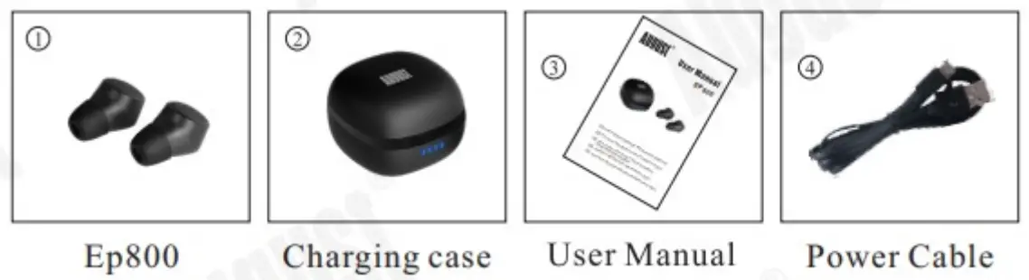 August EP800 Ultra Portable Lightweight Bluetooth Earphones - Box