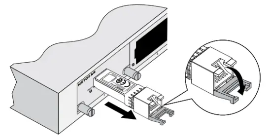 NETGEAR AXM765v2 1000base T SFP Module - straight.