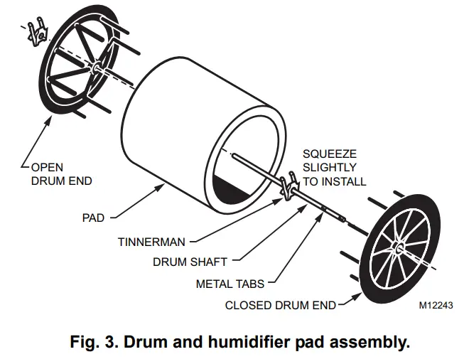 Honeywell HE120A By Pass Drum Humidifier - fig3