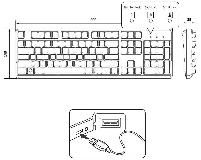 perixx PX 5300 KBL Mechanical Gaming Keyboard - Product Illustration
