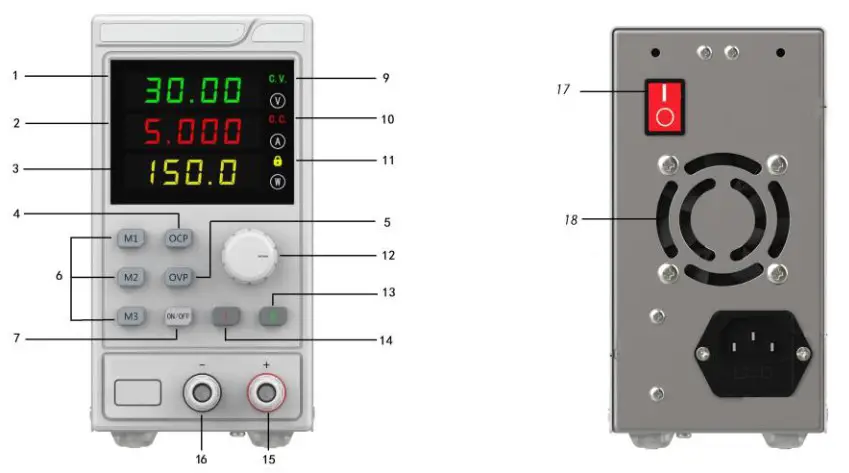 Media Voltage value display meter 30V 5A - Model Range