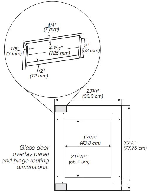 KitchenAid Undercounter Refrigerator Glass door overlay panel