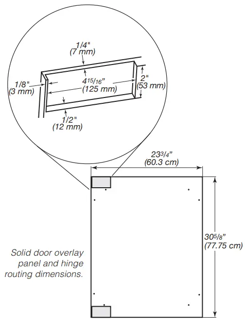 KitchenAid Undercounter Refrigerator Solid door overlay panel