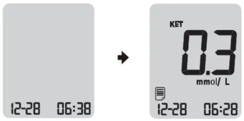 MedlinePlus KT21 BT Blood Beta-Ketone Monitoring - Display of Test Results