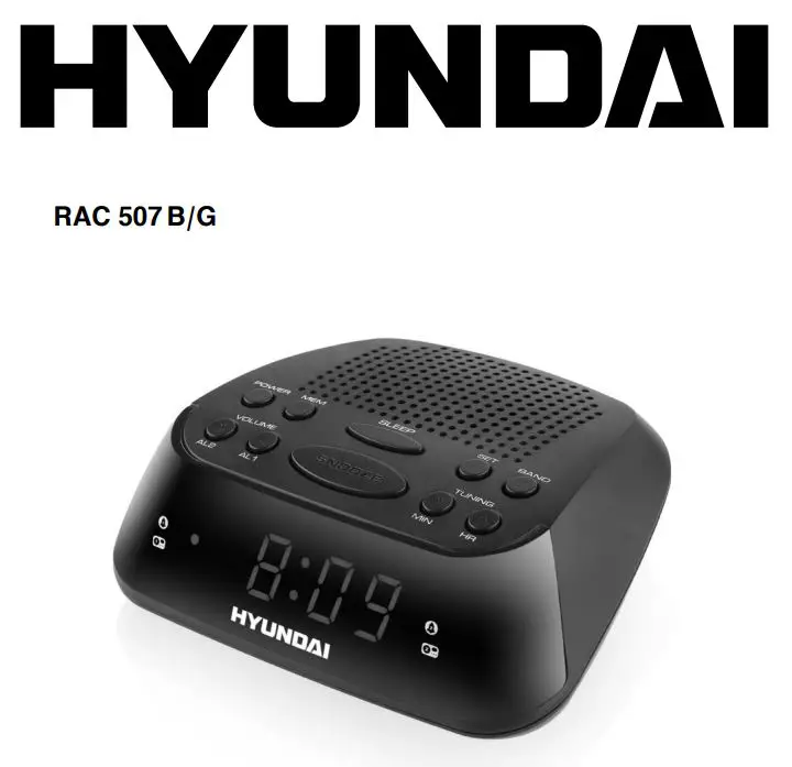 HYUNDAI RAC 507 B AM FM PLL Radio Alarm Clock Instruction Manual
