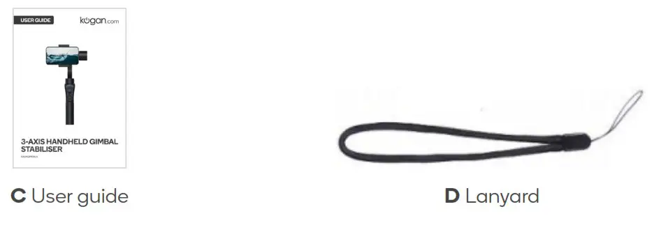 Kogan KA3AGIMBALA 3 AXIS HANDHELD GIMBAL STABILISER - COMPONENTS 2