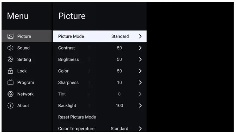 Galaxy Communications FSTV 3222P 32 Inch LED TV DVD Combo - Menu Operation1