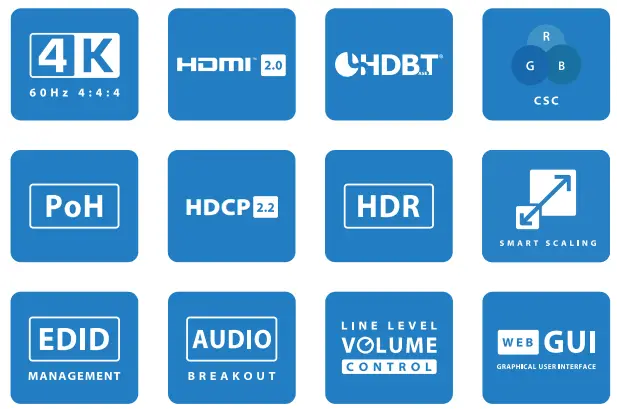 BLUSTREAM PRO88HBT70CS Simultaneous HDMI Outputs and Audio Breakout with Volume Control