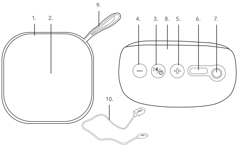 intempo EE7267BLKACTCO Pulsar Fabric Pocket Speaker - Figure 1