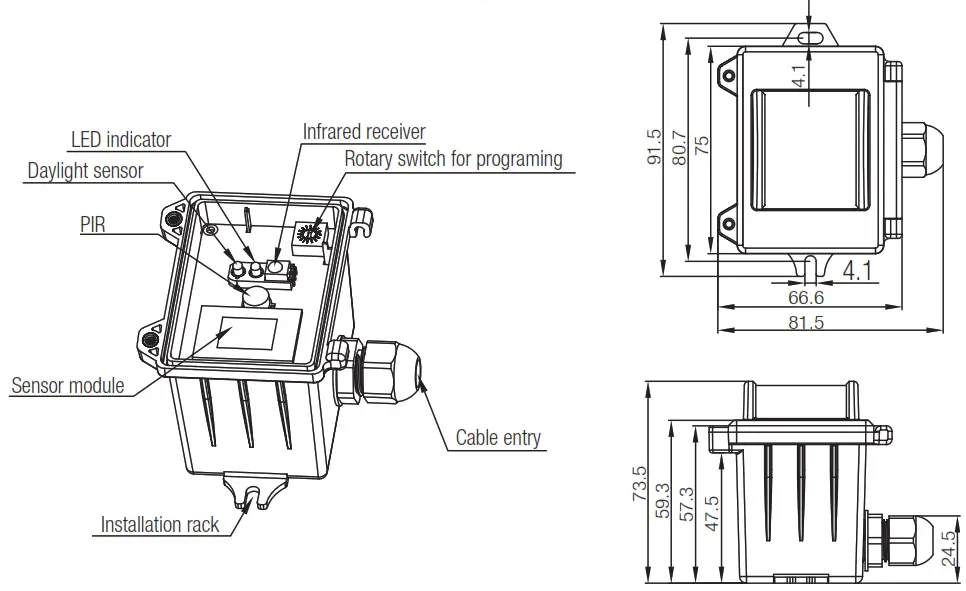 HYTRONIK HIM30 High Bay Dual Sense Sensor - Ceiling mount