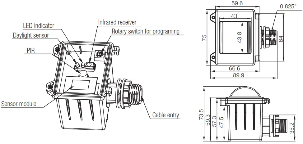HYTRONIK HIM30 High Bay Dual Sense Sensor - Luminaire by conduit