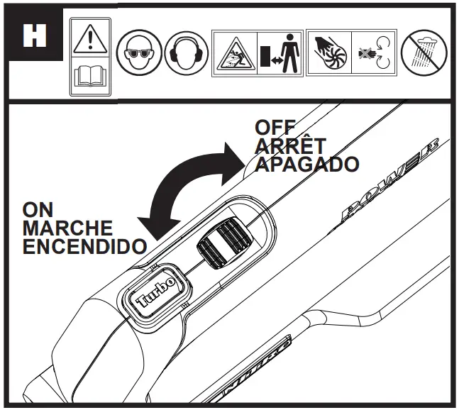 WG585E Leafjet 40V Cordless Blower Operation illustration