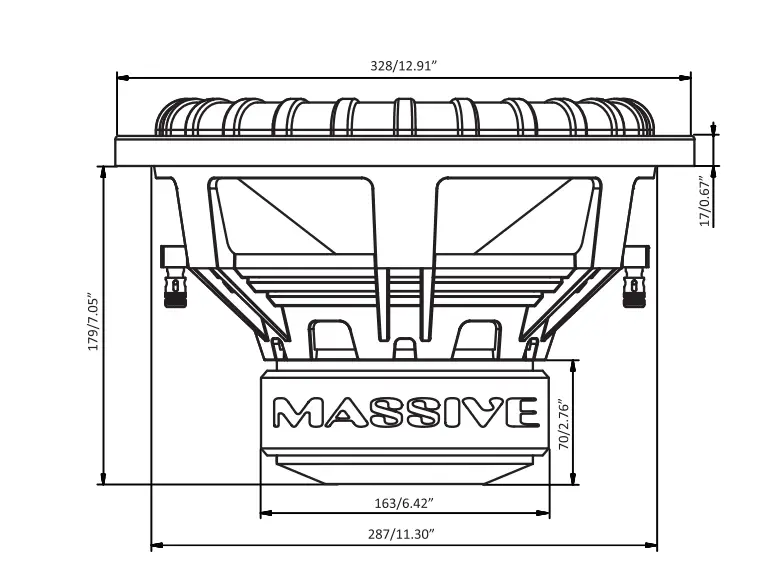 MASSIVE MGK124 12 Inch 750 Watts Dual 4 Ohm Subwoofer fig 1