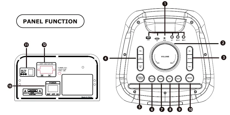 V-TAC-VT-6310-2-Rechargeable-Trolley-Speaker-FIG-1