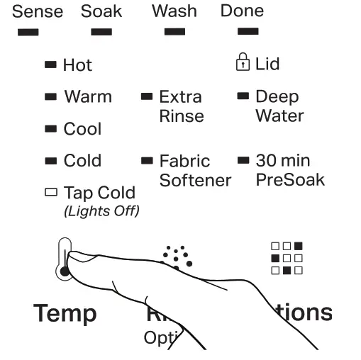 Whirlpool WB70803-1 7kg Top Load Washing Machine - ADJUST CYCLE