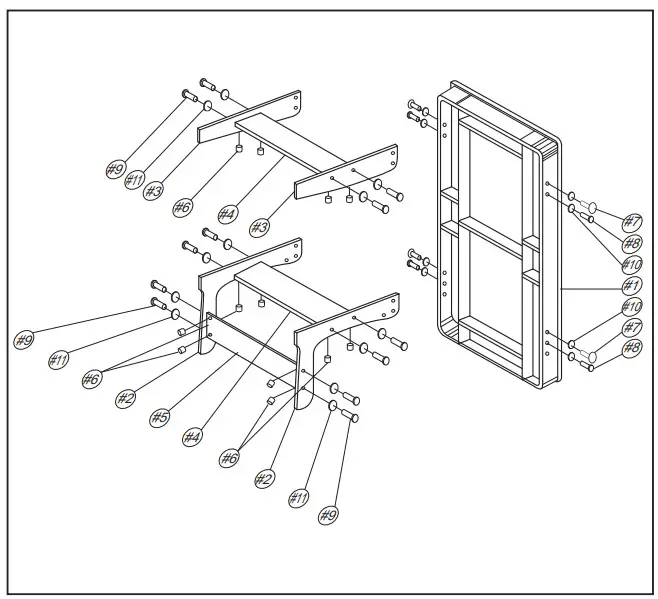 VIAVITO PT100X 5ft Folding Pool Table - Exploded Diagram