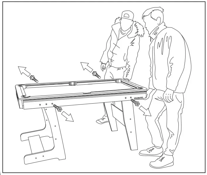 VIAVITO PT100X 5ft Folding Pool Table - Instructions