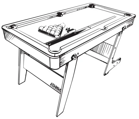 VIAVITO PT100X 5ft Folding Pool Table