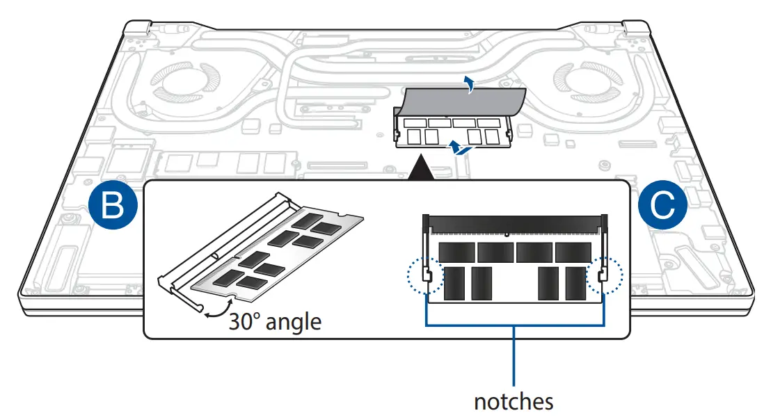 ASUS Dash F15 FX516PM 15 6 Inch 512GB SSD Intel Core i7 Gaming Laptop - RAM module