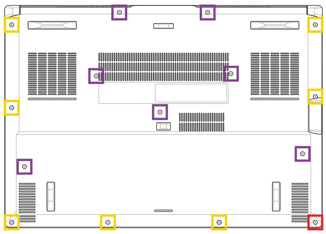ASUS Dash F15 FX516PM 15 6 Inch 512GB SSD Intel Core i7 Gaming Laptop - screw map