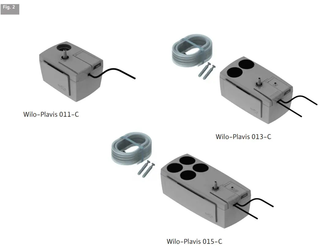 Wilo PLAVIS 015 C 2G Automatic Condensate Lifting Unit- fig 1