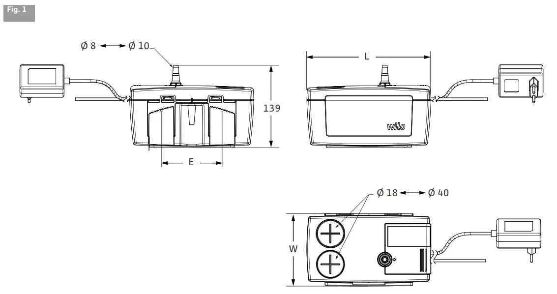 Wilo PLAVIS 015 C 2G Automatic Condensate Lifting Unit- fig