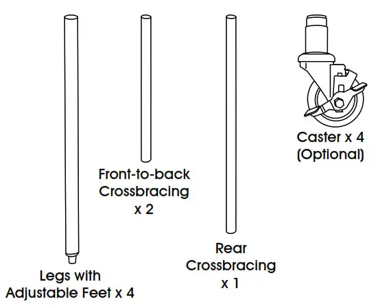 ULINE Stainless Steel Worktable Without Bottom Shelf - parts to